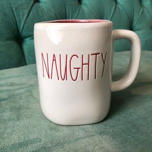 Rae Dunn naughty nice mug red interior Nwt